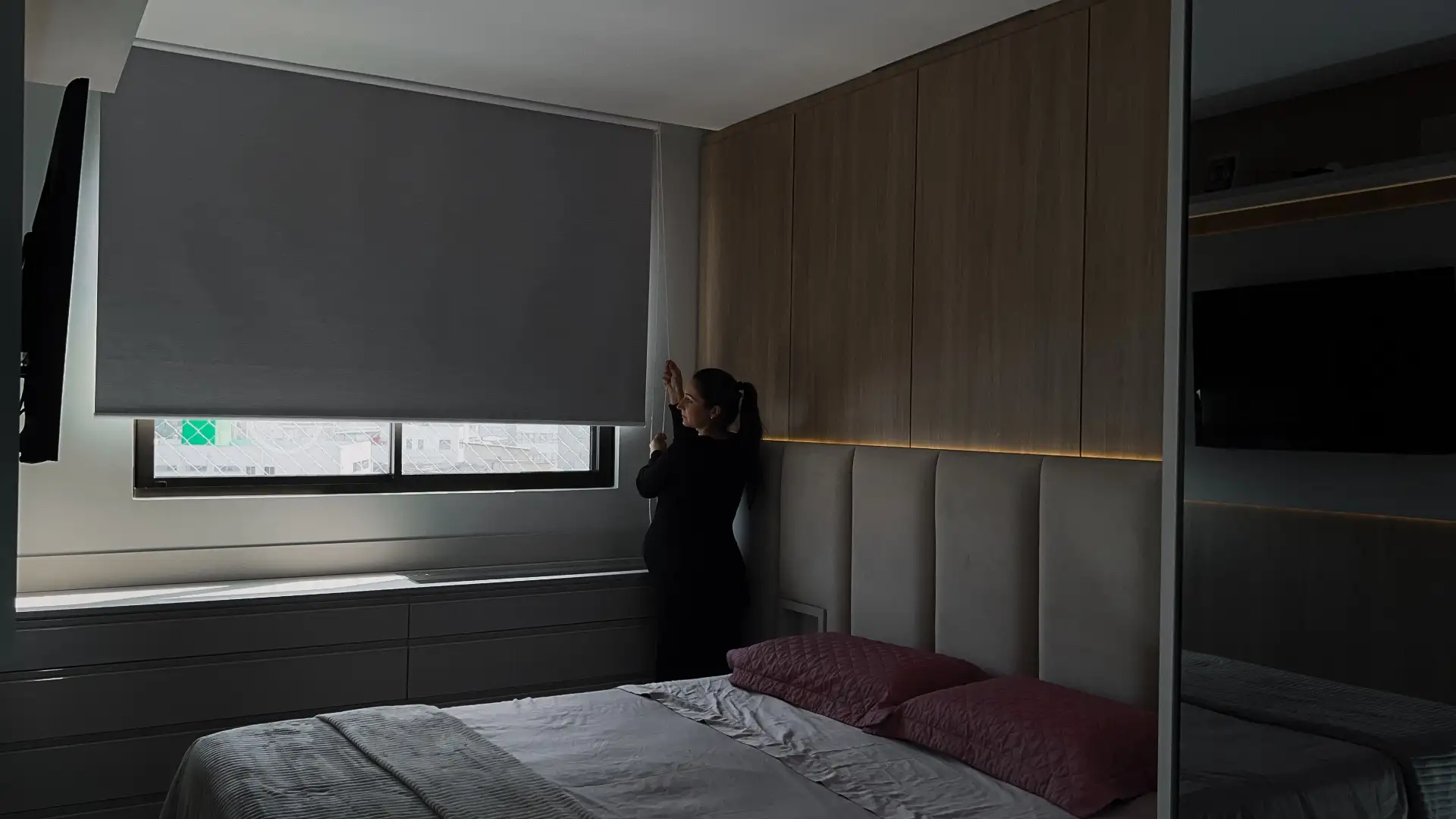 Persiana Rolô Blackout Nápoles Cinza