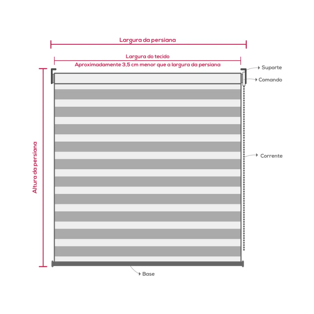Persiana Double Vision Semi Blackout Mescla