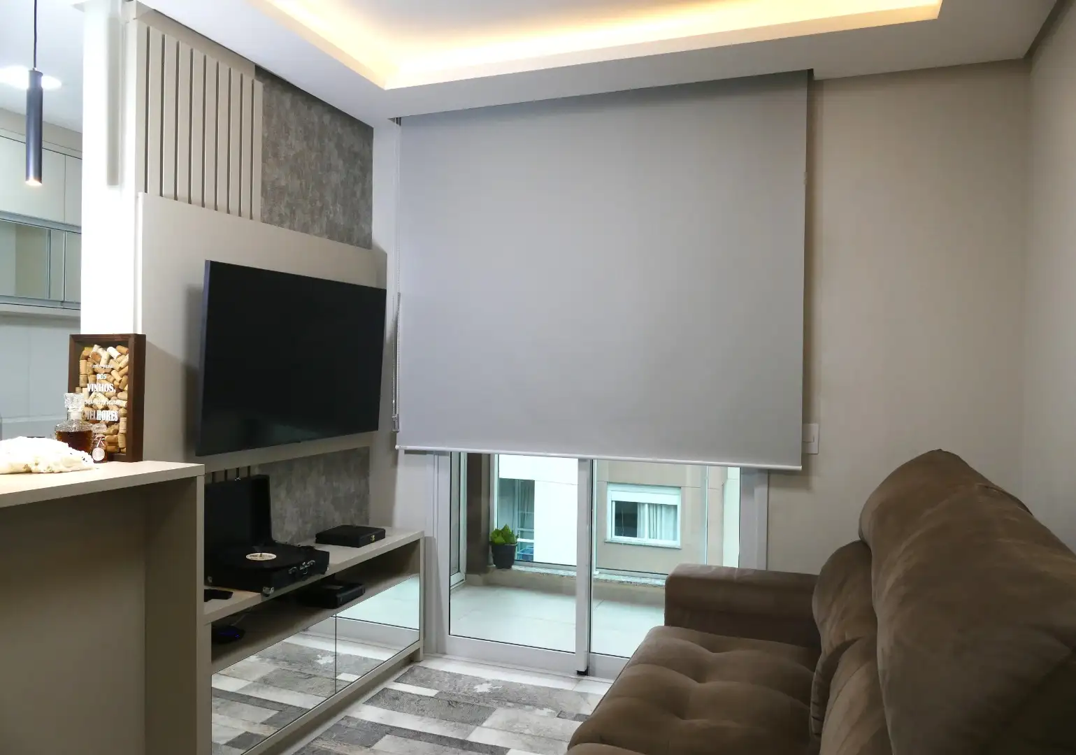 Persiana Rolô Blackout Pinpoint Cinza