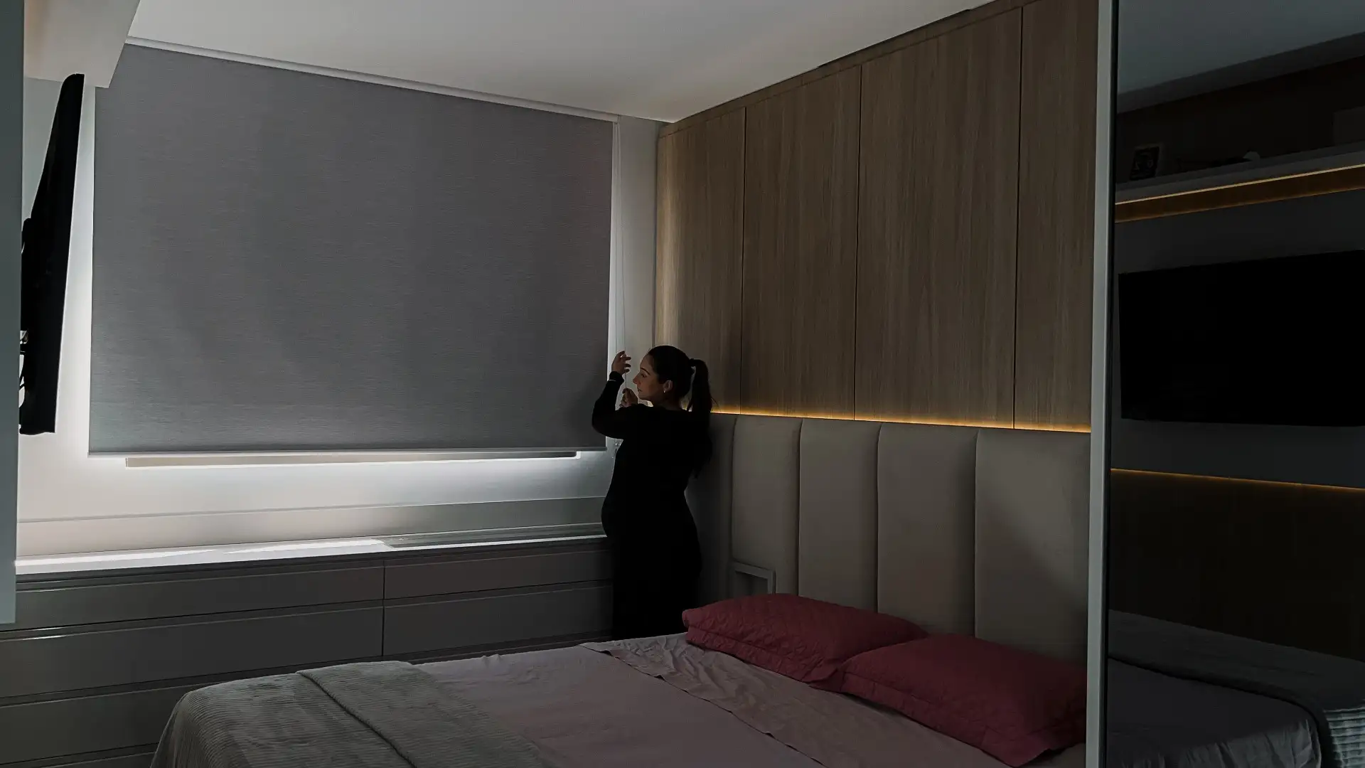 Persiana Rolô Blackout Nápoles Cinza