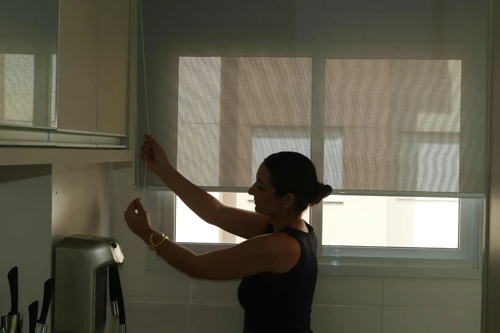 Persiana Rolô Tela Solar 3% Cinza